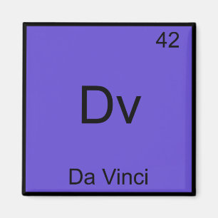 Dv - Da Vinci Rolig T-Shirt med Kemiskt Elementsym Magnet