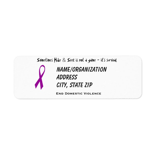 DVA-menyfliksområdet - Överlevnad Returadress Etikett (Framsidan)