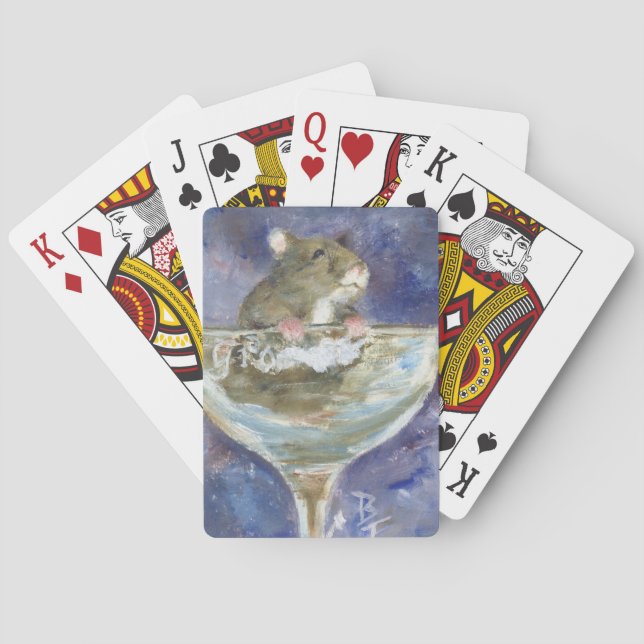 Dvärg- Hamster som leker kort Spel Kort (Baksidan)