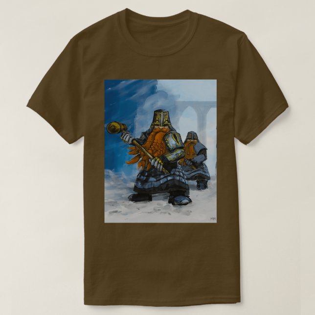 Dvärg med hammarfantasi illustration Classic TSh T Shirt (Design framsida)