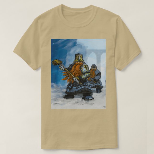 Dvärg med hammarfantasi-illustration t shirt (Design framsida)