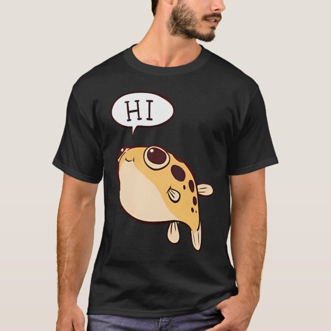 Dvärg Puffers fisk T Shirt (Framsida)