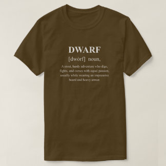 Dvärg Rolig karaktär Definition Med Vit Text T Shirt