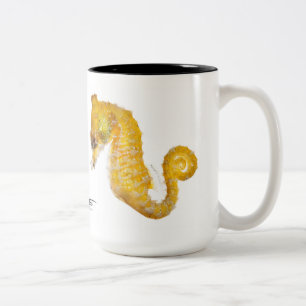 Dvärg- Seahorse, Hippocampuszosterae Två-Tonad Mugg