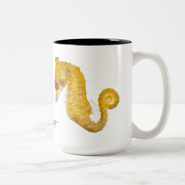 Dvärg- Seahorse, Hippocampuszosterae Två-Tonad Mugg (Höger)
