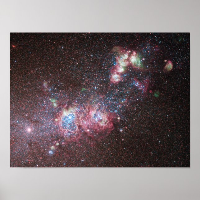 Dvärggalaxen NGC 4214 Poster (Framsidan)