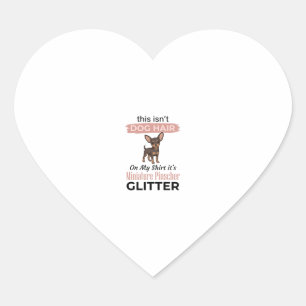 Dvärgpinscher Glitter Rolig Hund T-Shirt Design_ Hjärtformat Klistermärke
