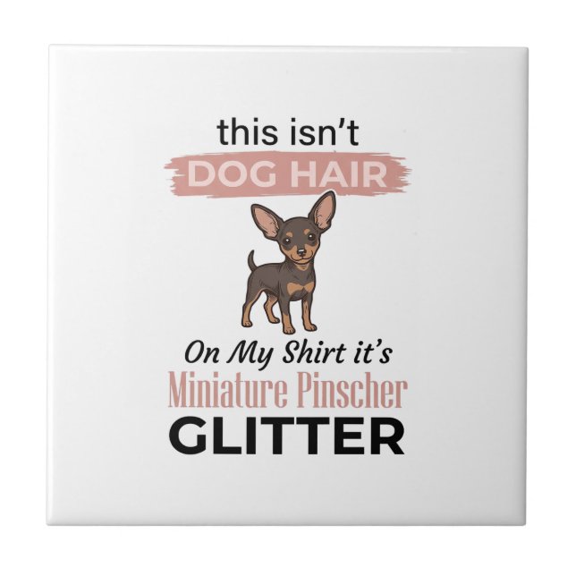 Dvärgpinscher Glitter Rolig Hund T-Shirt Design_ Kakelplatta (Framsidan)