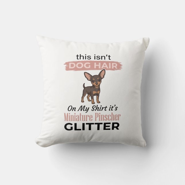 Dvärgpinscher Glitter Rolig Hund T-Shirt Design_ Kudde (Framsida)