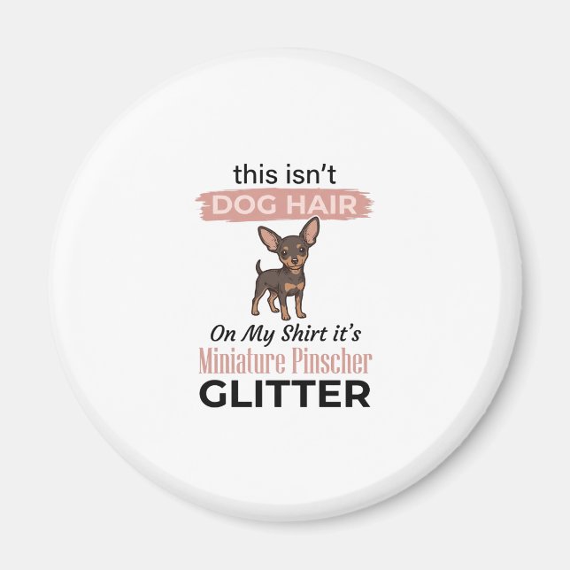 Dvärgpinscher Glitter Rolig Hund T-Shirt Design_ Magnet (Framsidan)