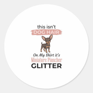 Dvärgpinscher Glitter Rolig Hund T-Shirt Design_ Runt Klistermärke