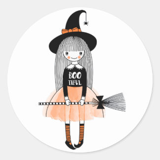 Dvärgstrumpor Happy halloween Runt Klistermärke