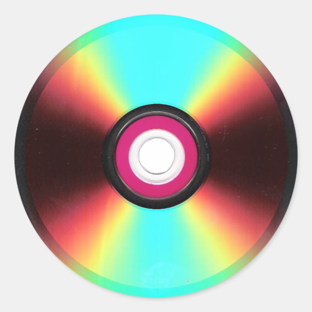 DVD-fästdon Runt Klistermärke (Framsida)