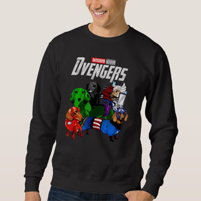 Dvengers-Hund Dachshunds Cute Hund's Assembly F Lång Ärmad Tröja (Framsida)