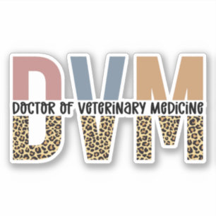 DVM Doktor of Veterinary Medicine Leopard Skriv ut Klistermärken