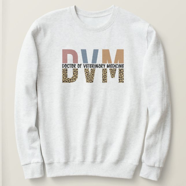 DVM Doktor of Veterinary Medicine Leopard Skriv ut T Shirt (Design framsida)