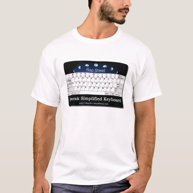 Dvorak förenklade tangentbord tee shirt (Framsida)