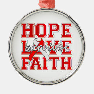 DVT Hope Kärlek Faith Survivor Julgransprydnad Metall