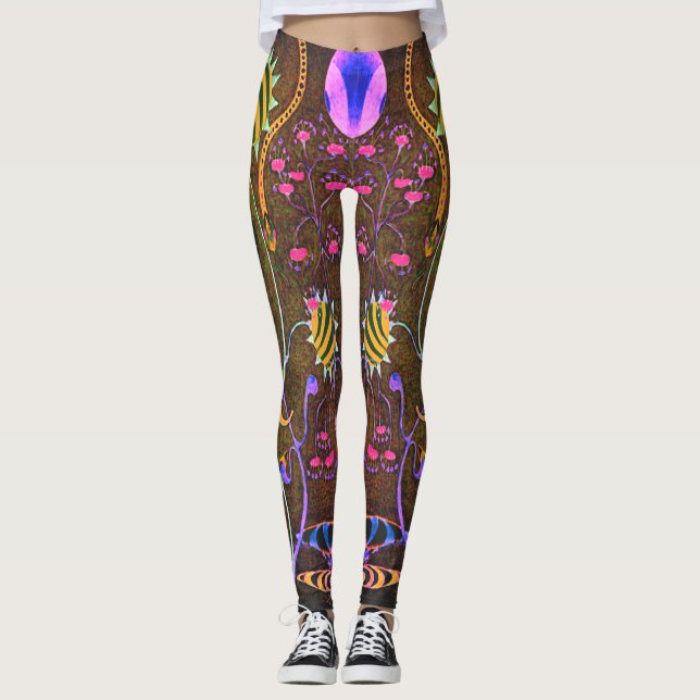 Dwainizms "Fantasia - olivgrön" beställnings- Leggings (Framsida)