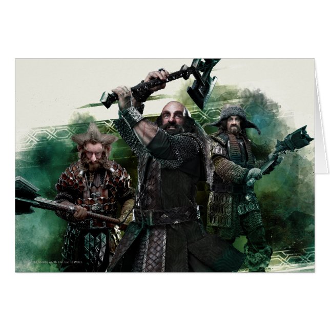 Dwalin, Nori och Bofur Graphic Hälsningskort (Framsidan Horizontal)