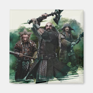Dwalin, Nori och Bofur Graphic Magnet