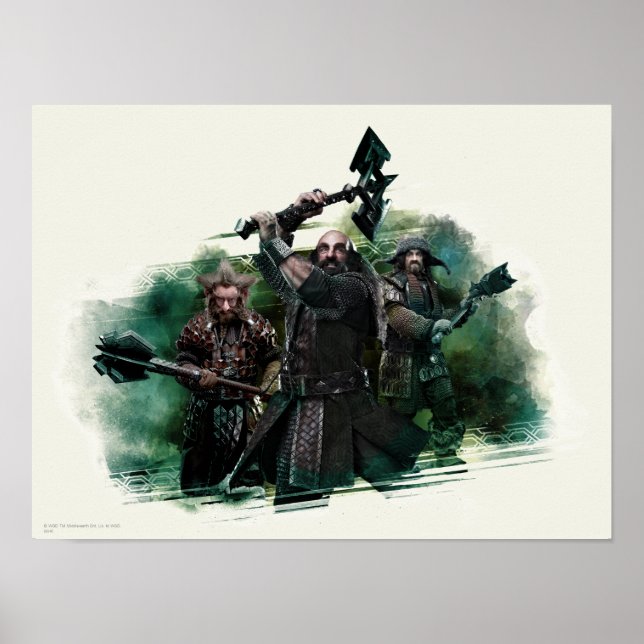 Dwalin, Nori och Bofur Graphic Poster (Framsidan)