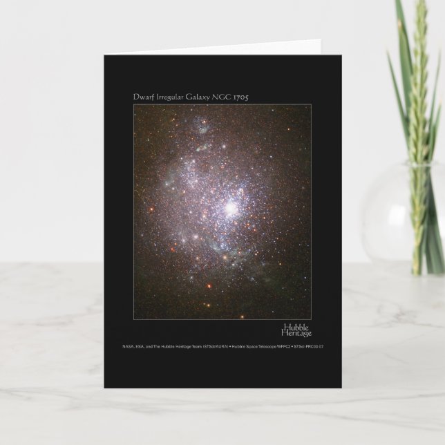 Dwarf Galaxy NGC 1705 Hubble Telescope Kort (Framsida)