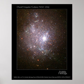 Dwarf Galaxy NGC 1705 Hubble Telescope Poster