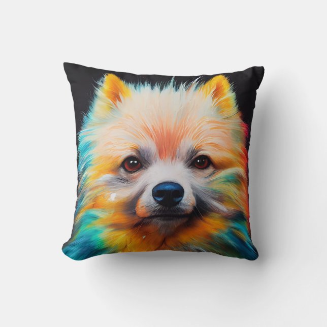 Dwarf German Spitz Hund Pet Cute Adsible Animal Kudde (Framsida)
