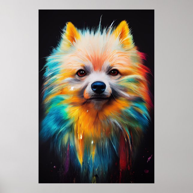 Dwarf German Spitz Hund Pet Cute Adsible Animal Poster (Framsidan)