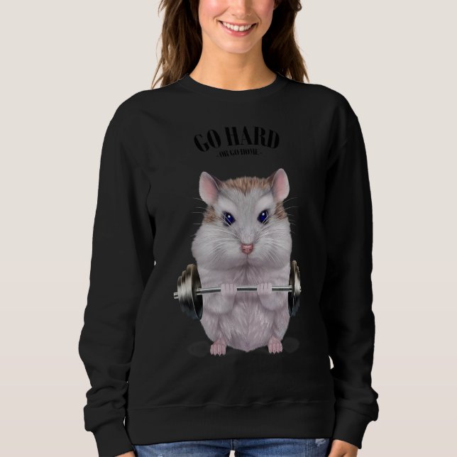 Dwarf Hamster Muscle Training Weightlift Fitnes T Shirt (Framsida)