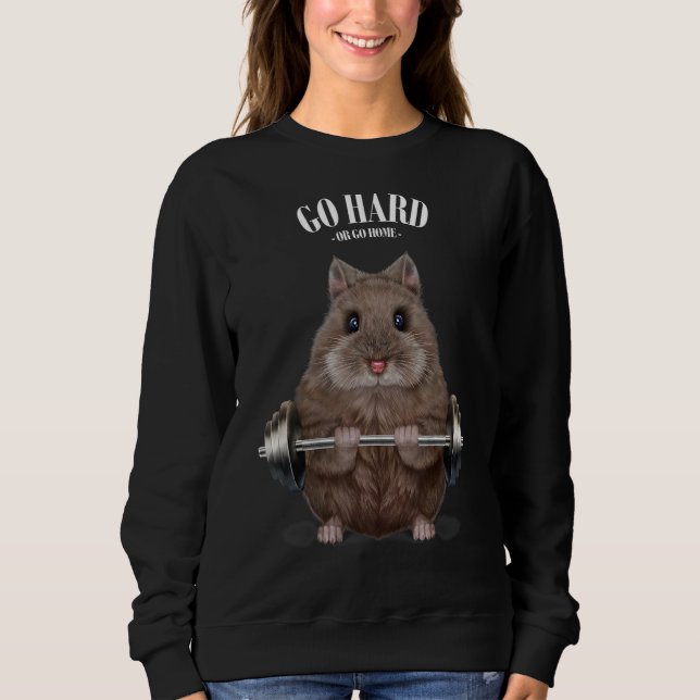Dwarf Hamster Muscle Training Weightlift Fitnes T Shirt (Framsida)
