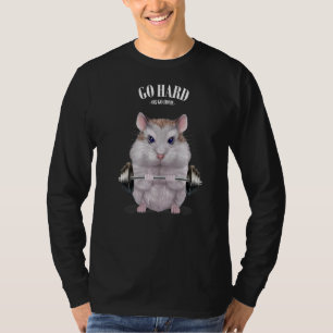 Dwarf Hamster Muscle Training Weightlift Fitnes T Shirt