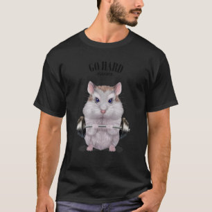 Dwarf Hamster Muscle Training Weightlift Fitnes T Shirt