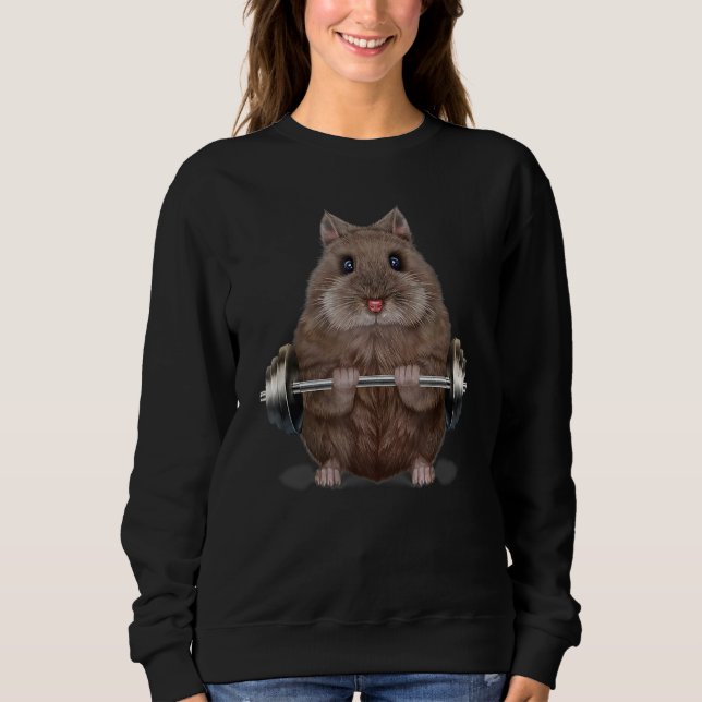 Dwarf Hamster Muscle Training Weightlift Fitnes T Shirt (Framsida)