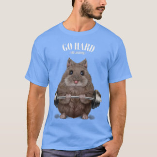 Dwarf Hamster Muscle Training Weightlift Fitnes T Shirt
