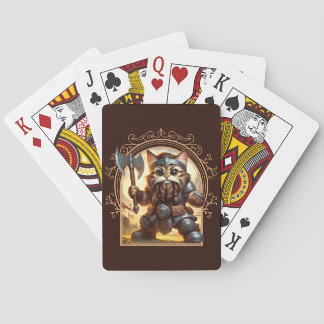 Dwarf Kattdjur Fantasy Äventyr Casinokort (Baksidan)