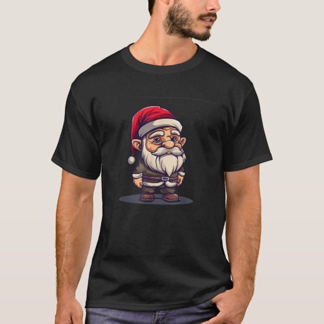 Dwarf med Festive Jultomten Hat Costume T Shirt (Framsida)