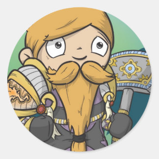 Dwarf Paladin - Sticker Runt Klistermärke