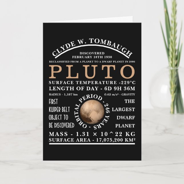 Dwarf Planet Pluto Astronomy Kort (Framsida)