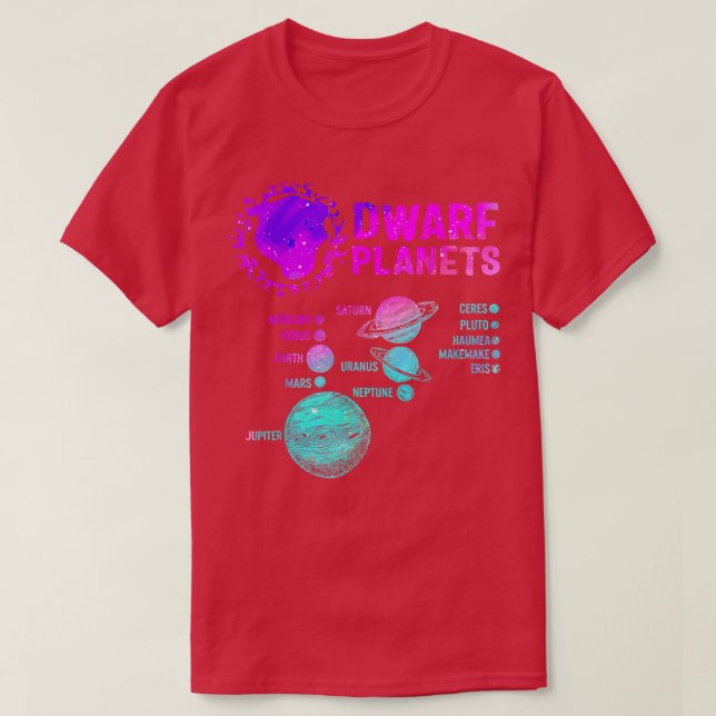 Dwarf Planets Science Space Solar Astronomy System T Shirt (Design framsida)