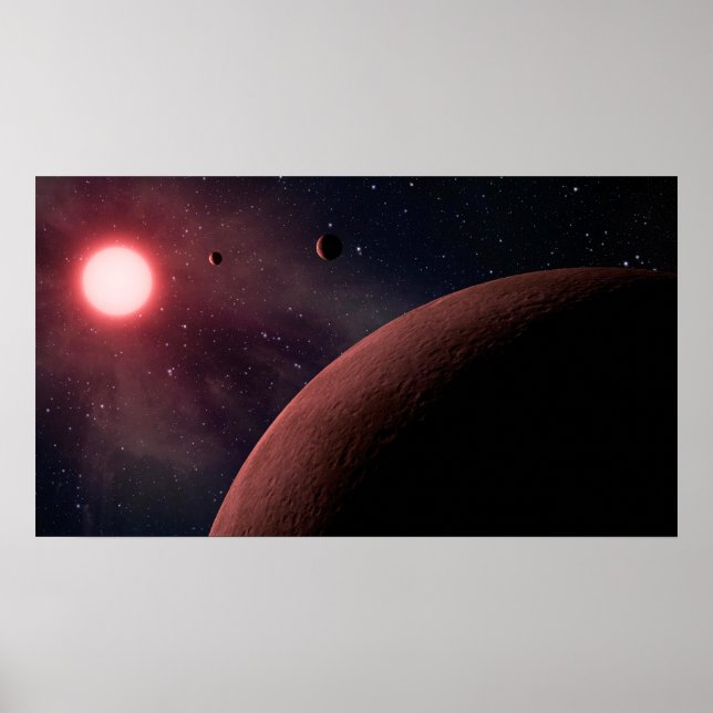Dwarf Star Alien Planets Space Art Poster (Framsidan)