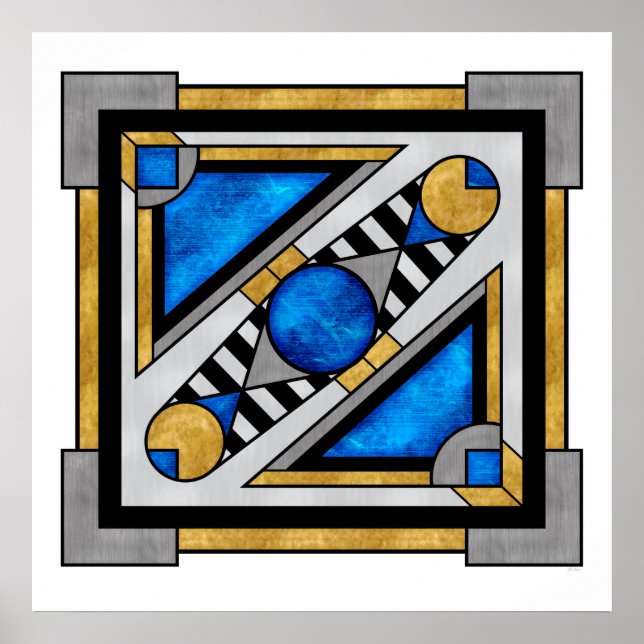 Dwarven Chest - Art Deco Fantasty Abstrakt Poster (Framsidan)