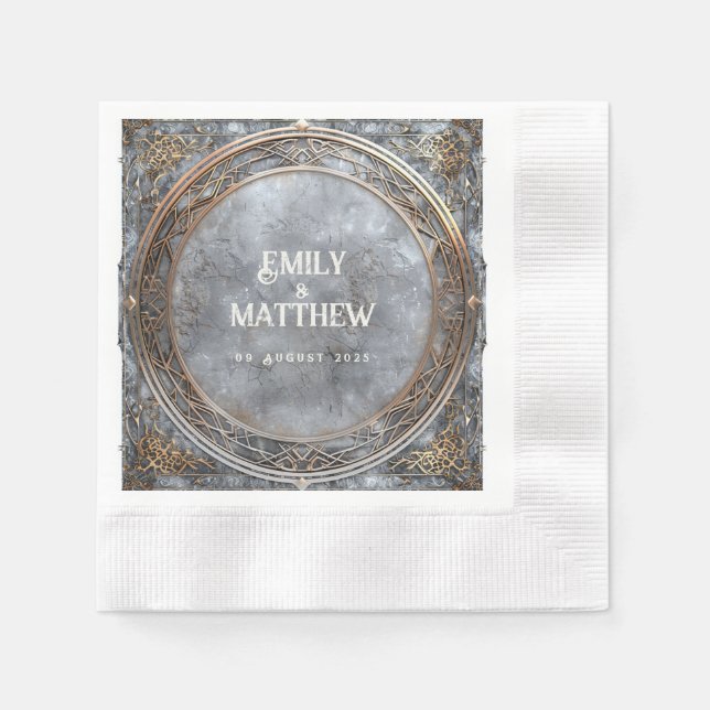 Dwarven Splendor Fantasy Bröllop Pappersservett (Framsidan)