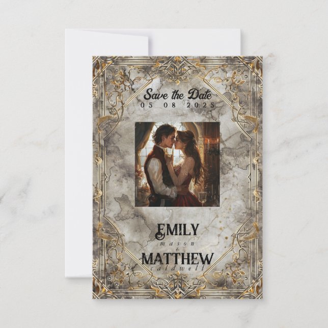 Dwarven Splendor Fantasy Bröllop Spara Datumet (Framsida)
