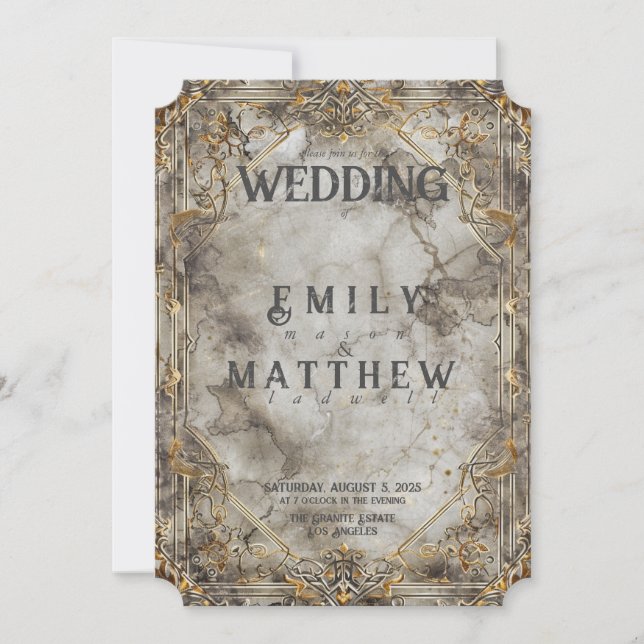 Dwarven Splendor Fantasy Wedding bjudande Inbjudningar (Framsida)