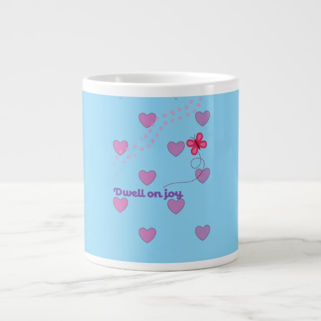dwell on joy hearts and paw prints coffee mug jumbo mugg (Framsidan)