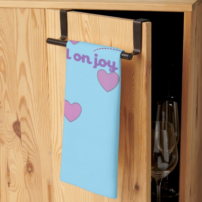 dwell on joy hearts and paw prints Kitchen towel Kökshandduk (Thirds Fold)