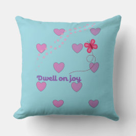 dwell on joy hearts and paw prints throw pillow kudde
