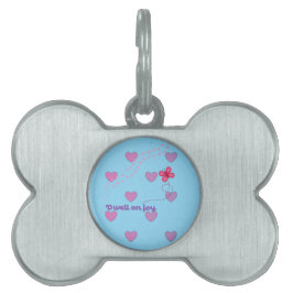 dwell on joy paw prints hearts and butterfly  ID-bricka husdjur